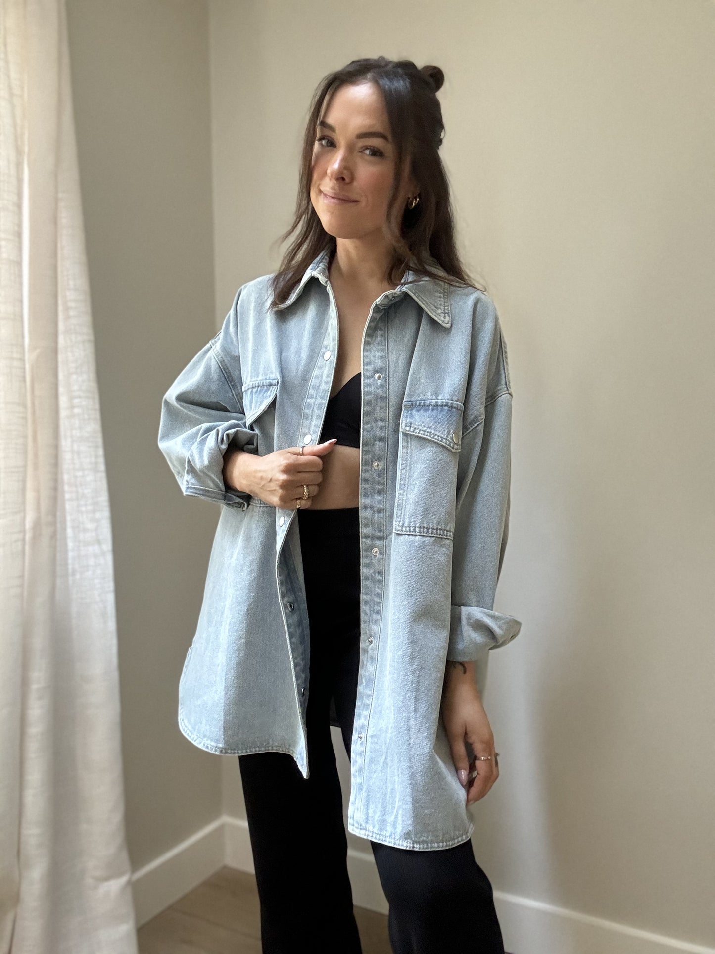 Shania Oversized Denim Jacket | Light Blue
