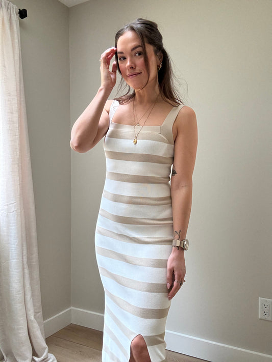 Epsilon Striped Midi Dress