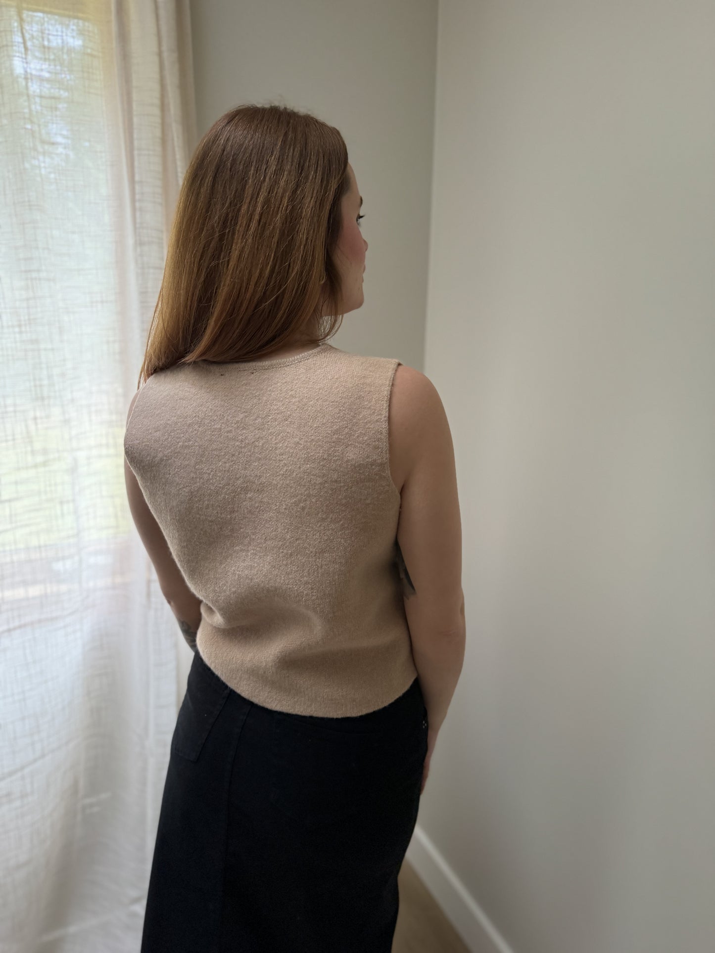 Zara Button Down Sweater Vest | Sand